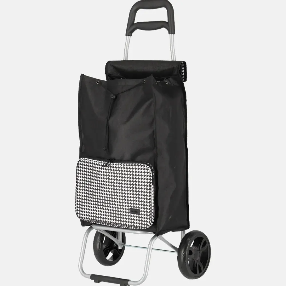 Boodschappentrolleys^Travelite Paklite boodschappentrolley black bird printing