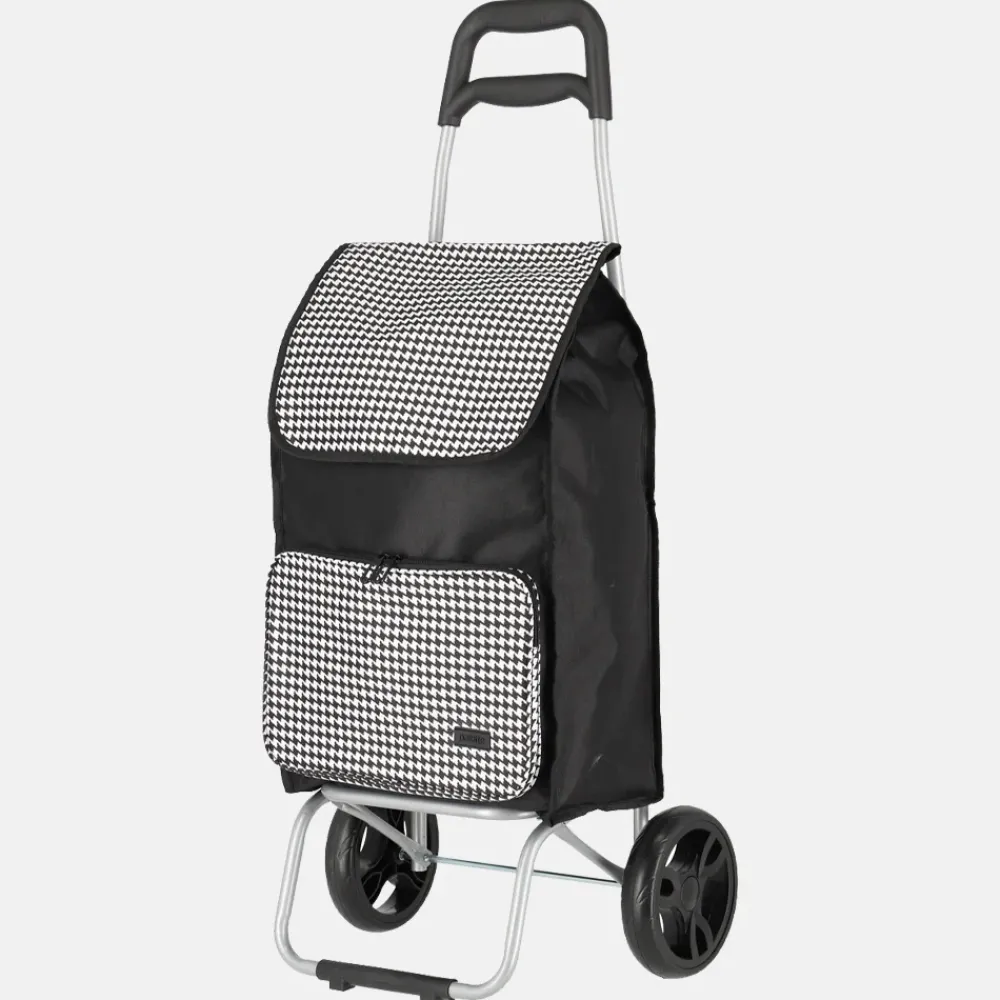 Boodschappentrolleys^Travelite Paklite boodschappentrolley black bird printing
