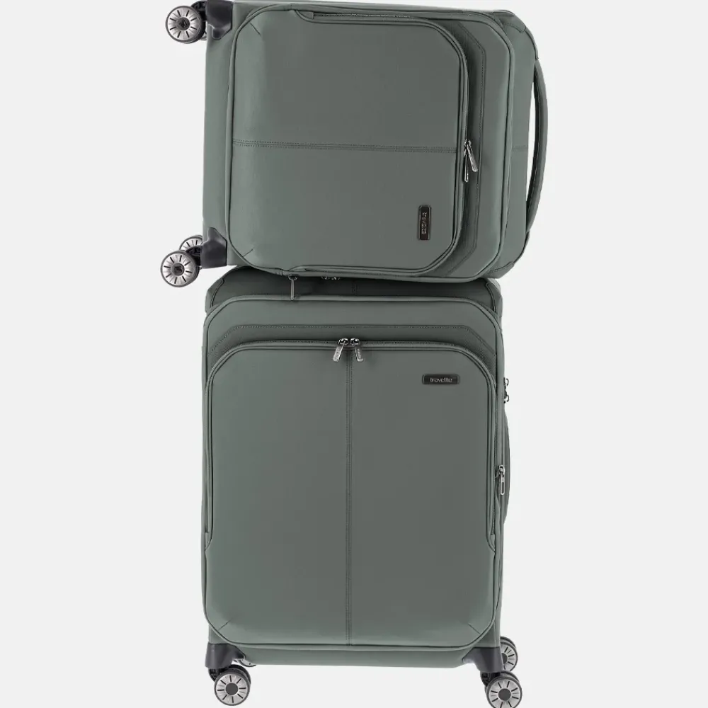 Handbagage Koffers^Travelite Priima handbagage koffer 55 cm olive