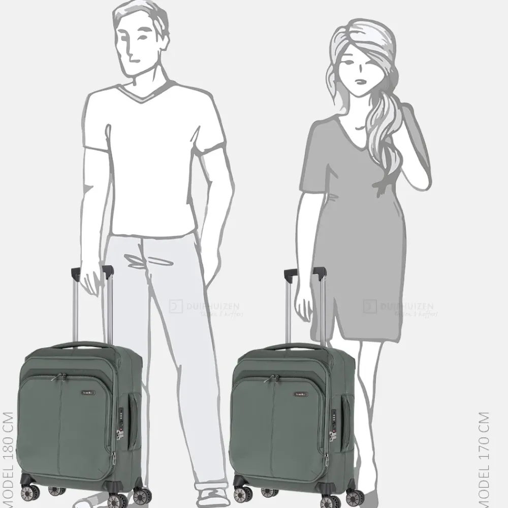 Handbagage Koffers^Travelite Priima handbagage koffer 55 cm olive