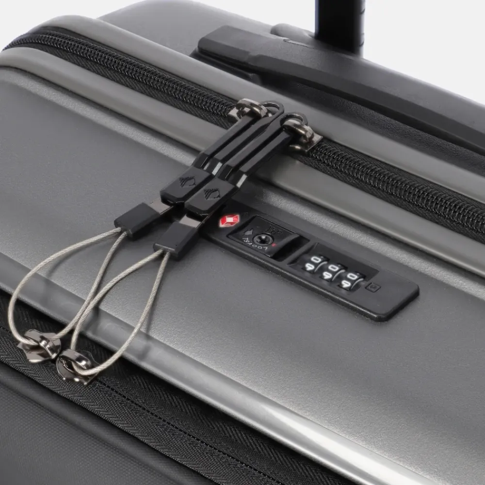 Handbagage Koffers^Travelite Trient Frontpocket handbagage koffer 55 cm anthracite