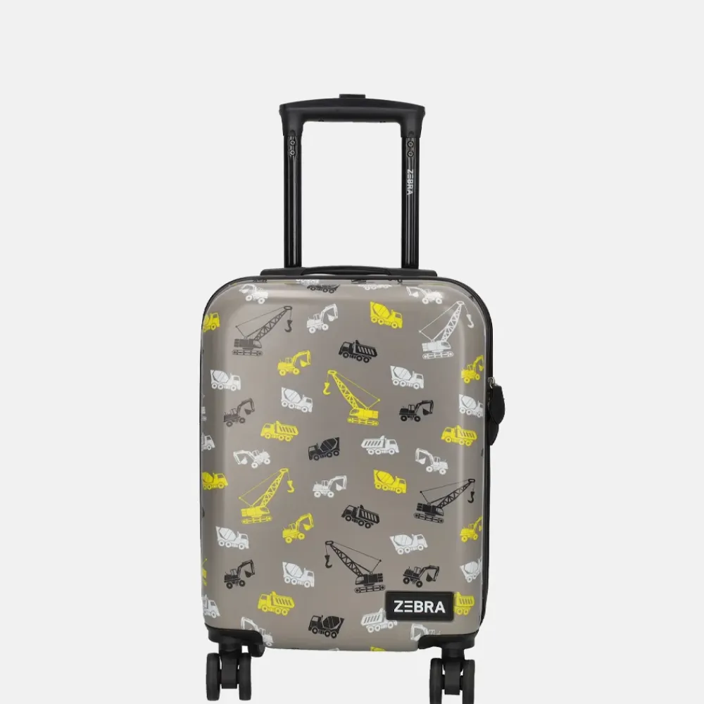 Kinderkoffers^Zebra Trends Graafmachines kinderkoffer grijs