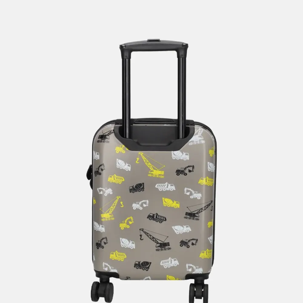 Kinderkoffers^Zebra Trends Graafmachines kinderkoffer grijs