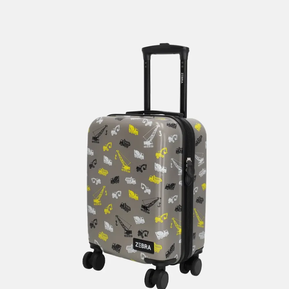 Kinderkoffers^Zebra Trends Graafmachines kinderkoffer grijs