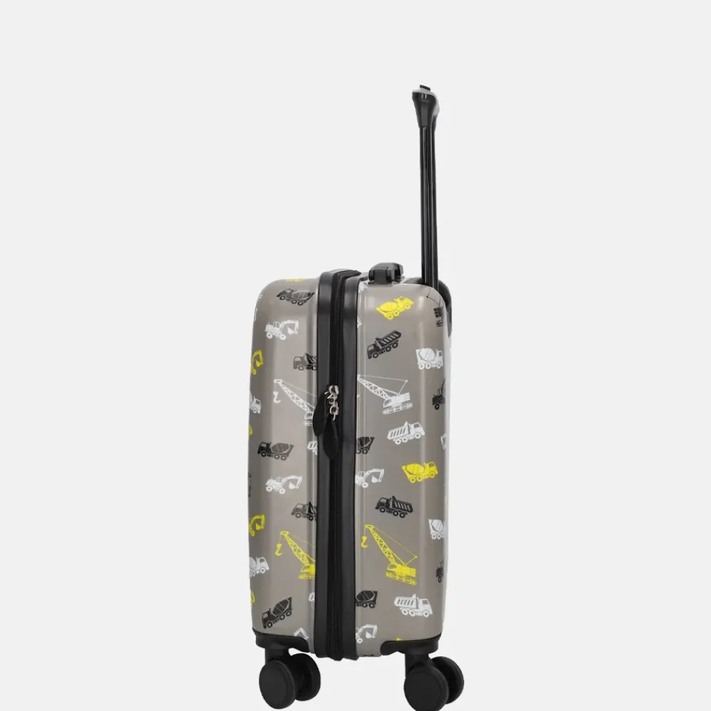 Kinderkoffers^Zebra Trends Graafmachines kinderkoffer grijs
