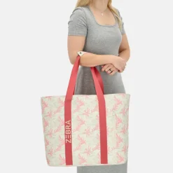 Strandtassen^Zebra Trends strandtas met koelvak abstract roze